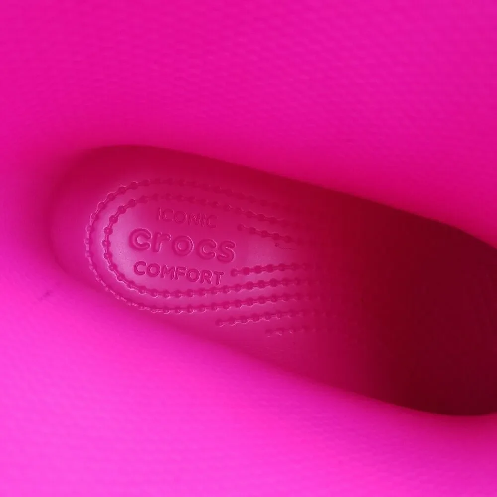 Crocs Classic Boot k Girls Size 1Y Pink Pull On Comfort Boots Shoes 208544-6UB